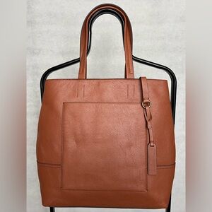 JCrew $178 All-Day Tote Roasted Chestnut F5237 Leather Purse
